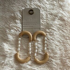 Anthropologie Sophie Monet Pearl Arc Drop Earrings. NWT